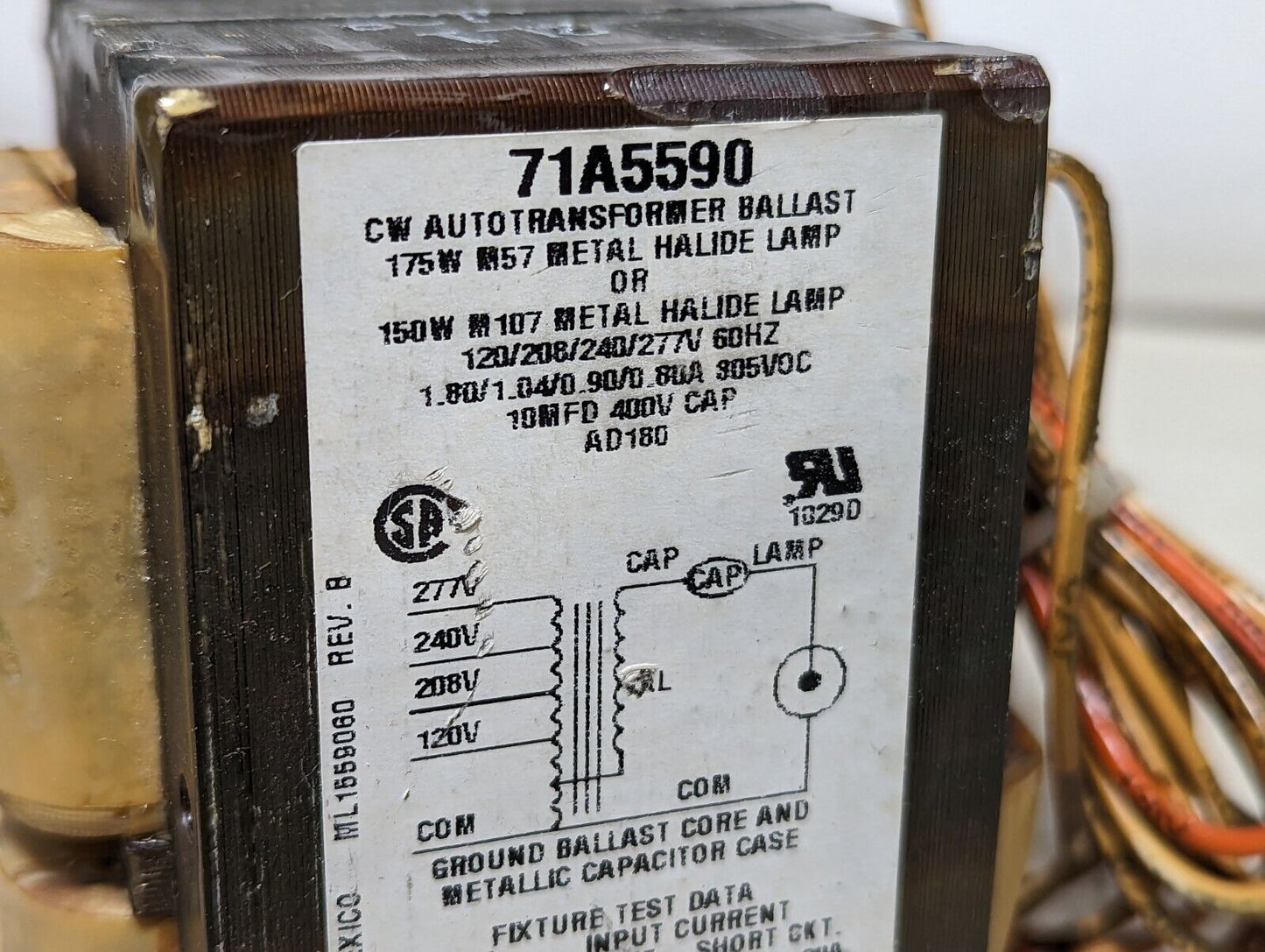 Advance 71A5570-001D core and coil ballast kit, 1-175W M57 metal halide, 120/208