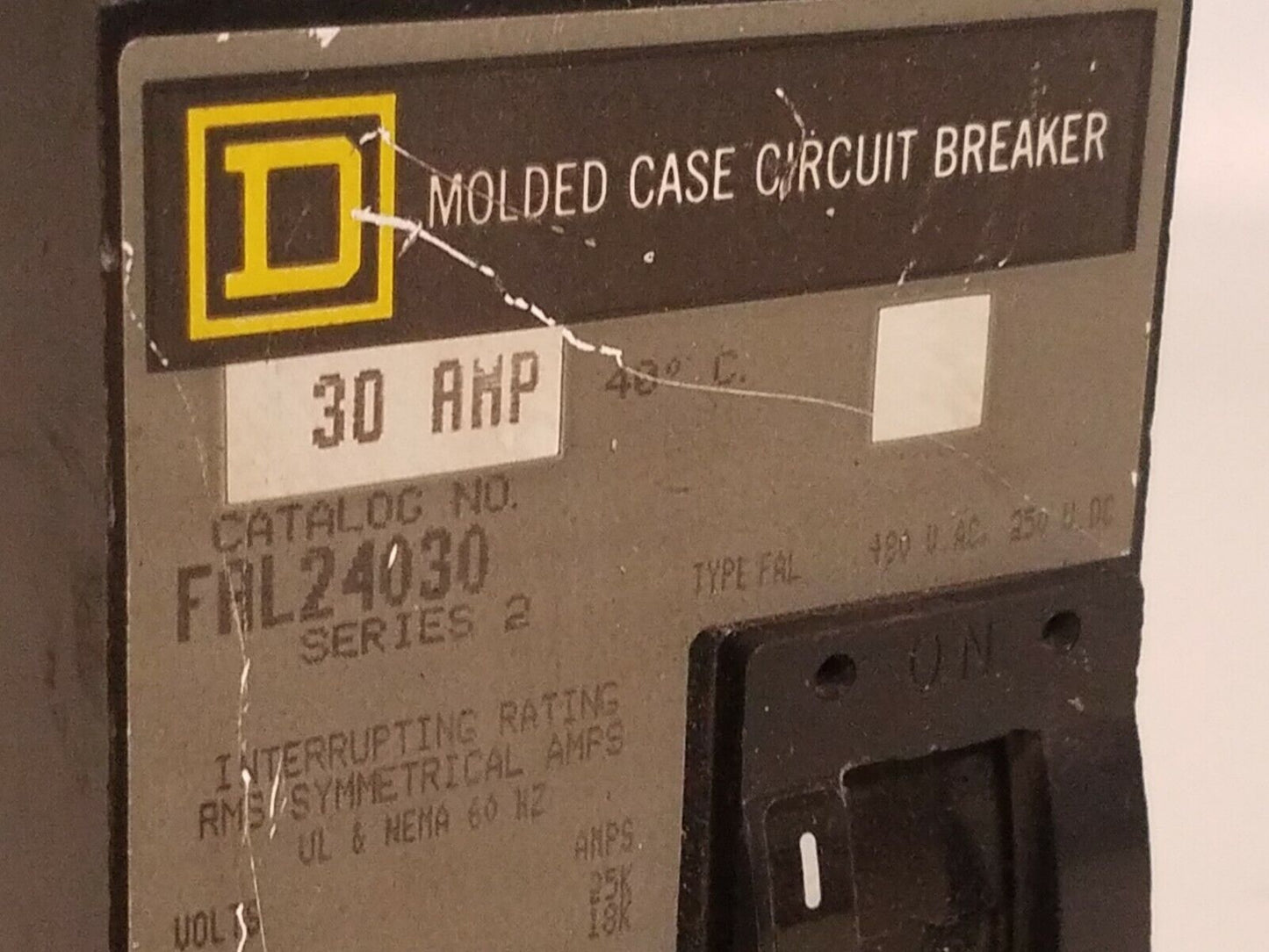 Square D FAL24030 Series 2 Circuit Breaker 2 Pole 30A 480VAC 250VDC