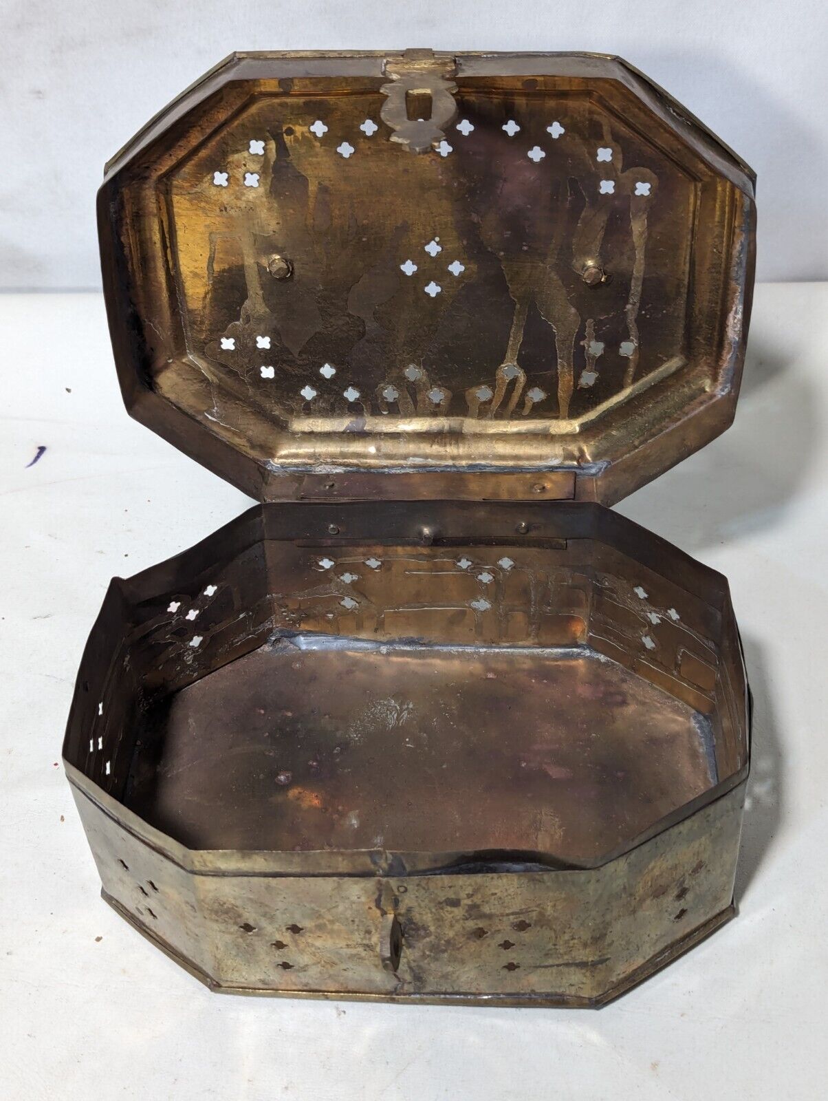 Vintage Brass Cricket Box from India - Nice for Keeping Trinkets 8"L x 6.5"D