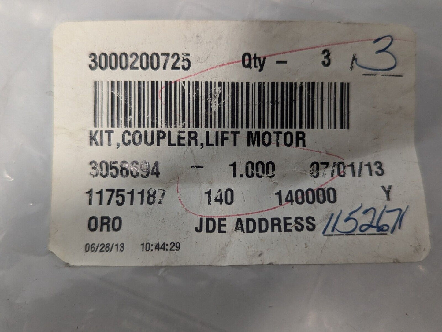 Stryker 3000-200-725 Lift Motor Coupler Kit - Free Shipping