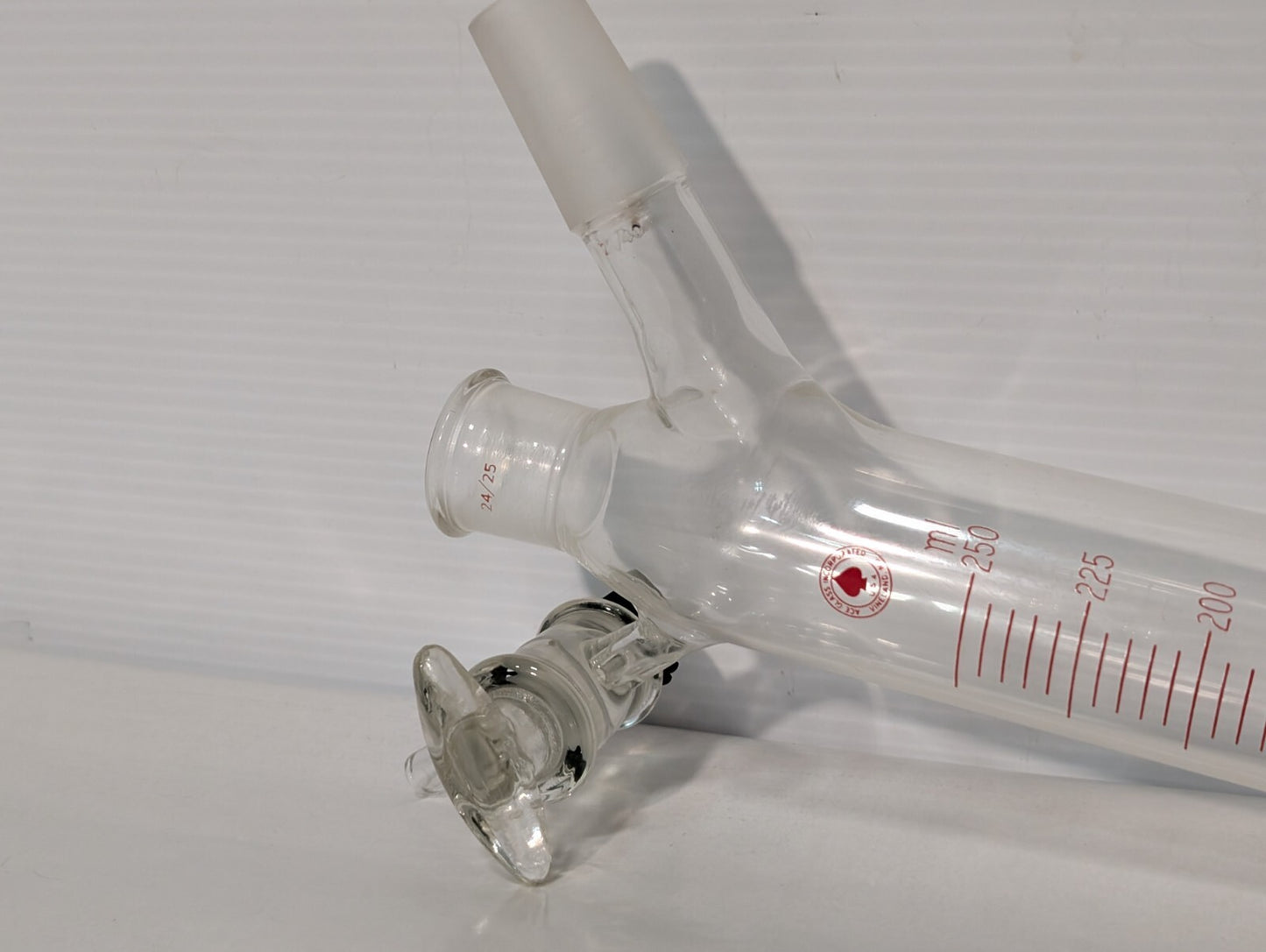 Ace Glass 250mL Schlenk Storage Tube - 24/25 Outer, Top 24/40 Inner, Valve Inlet