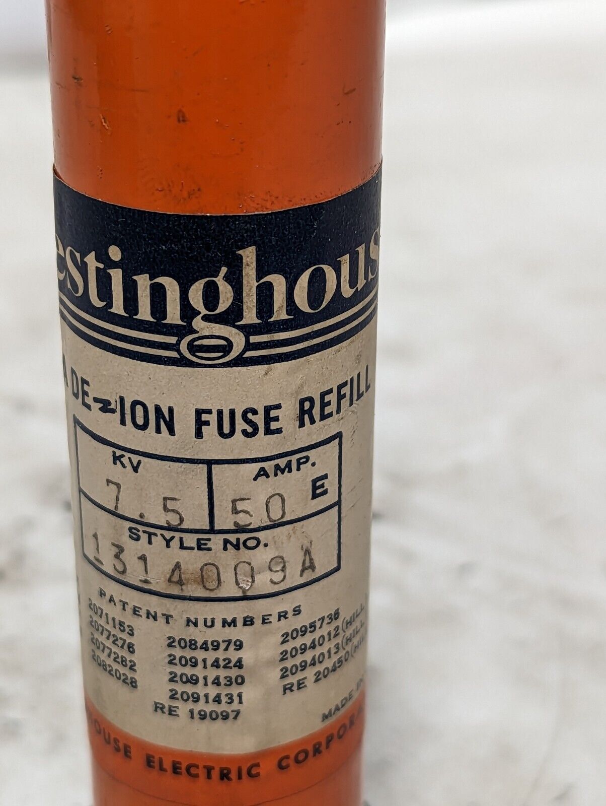 Westinghouse BA-200 1314009A 50E Power Fuse Refill, New OldStock
