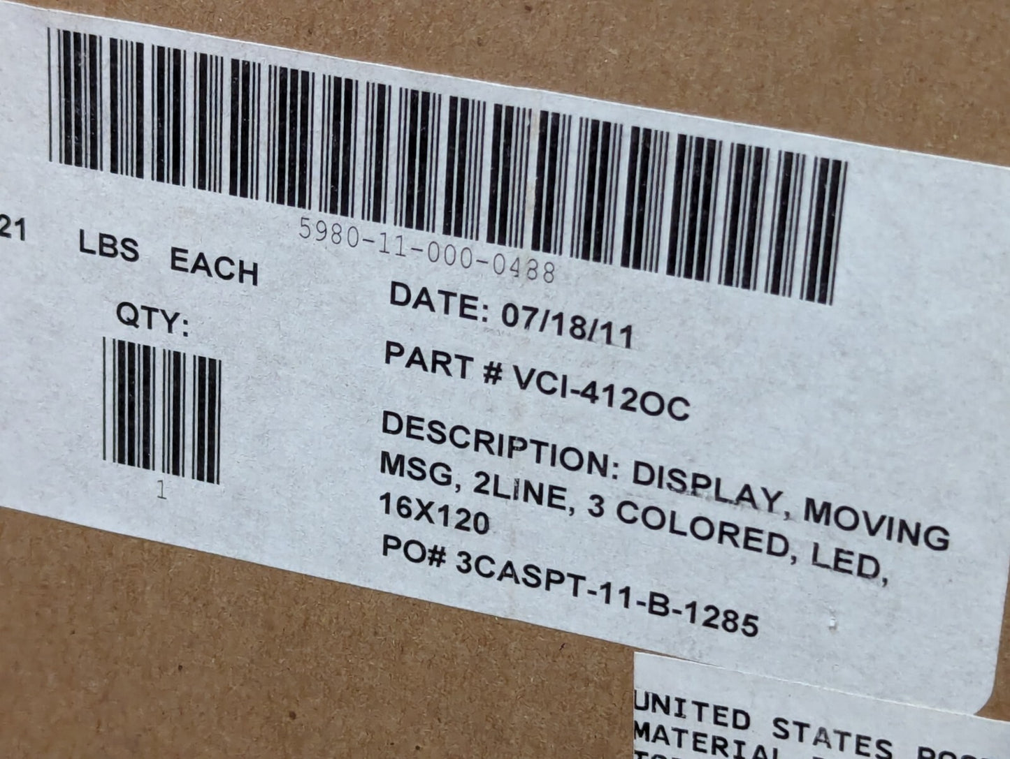 Adaptive 4120C Alpha LED Electronic Sign Display with Remote, 3 Color, 2 Lines