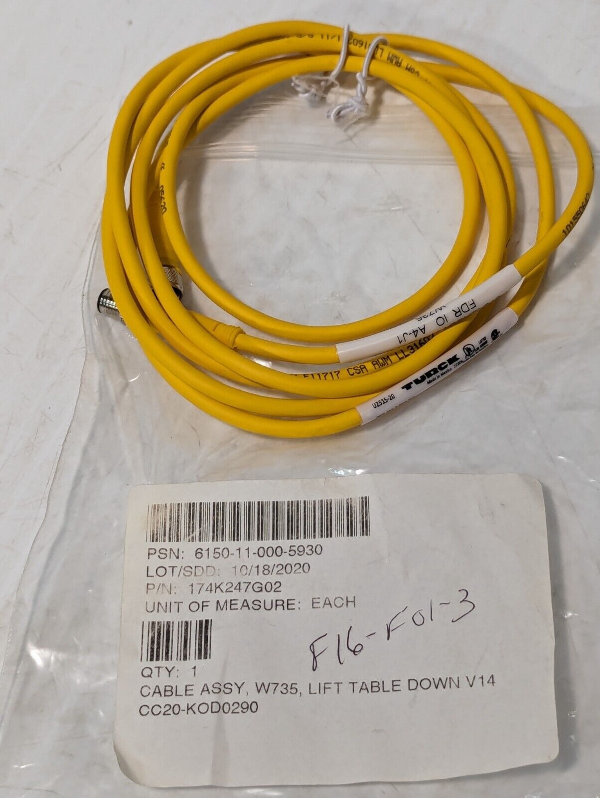 Turck U2515-20 Actuator and Sensor Cord Set W735 - Free Shipping