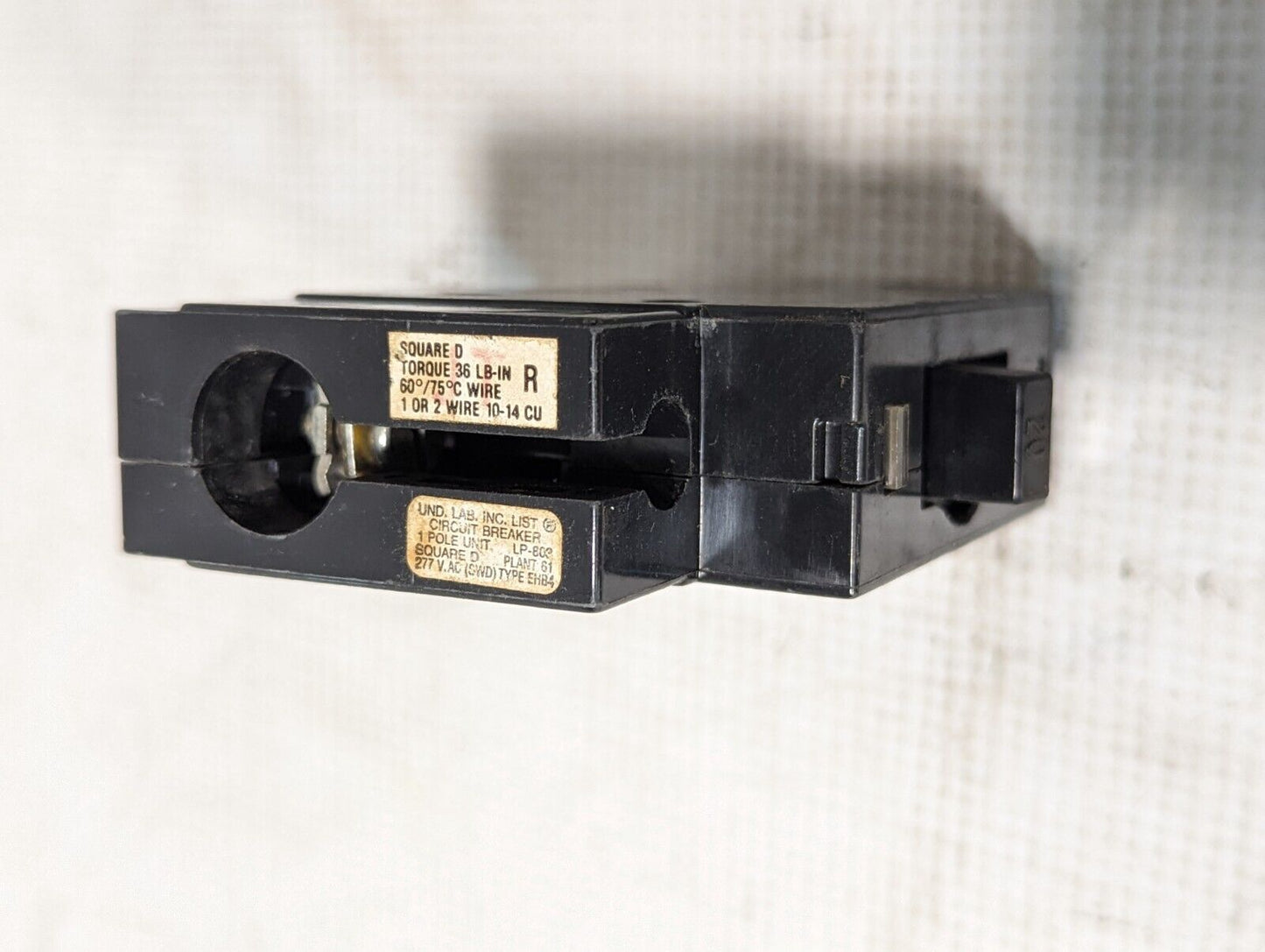 Square D EHB4 Circuit Breaker, 20A, 277 VAC, 1-Pole