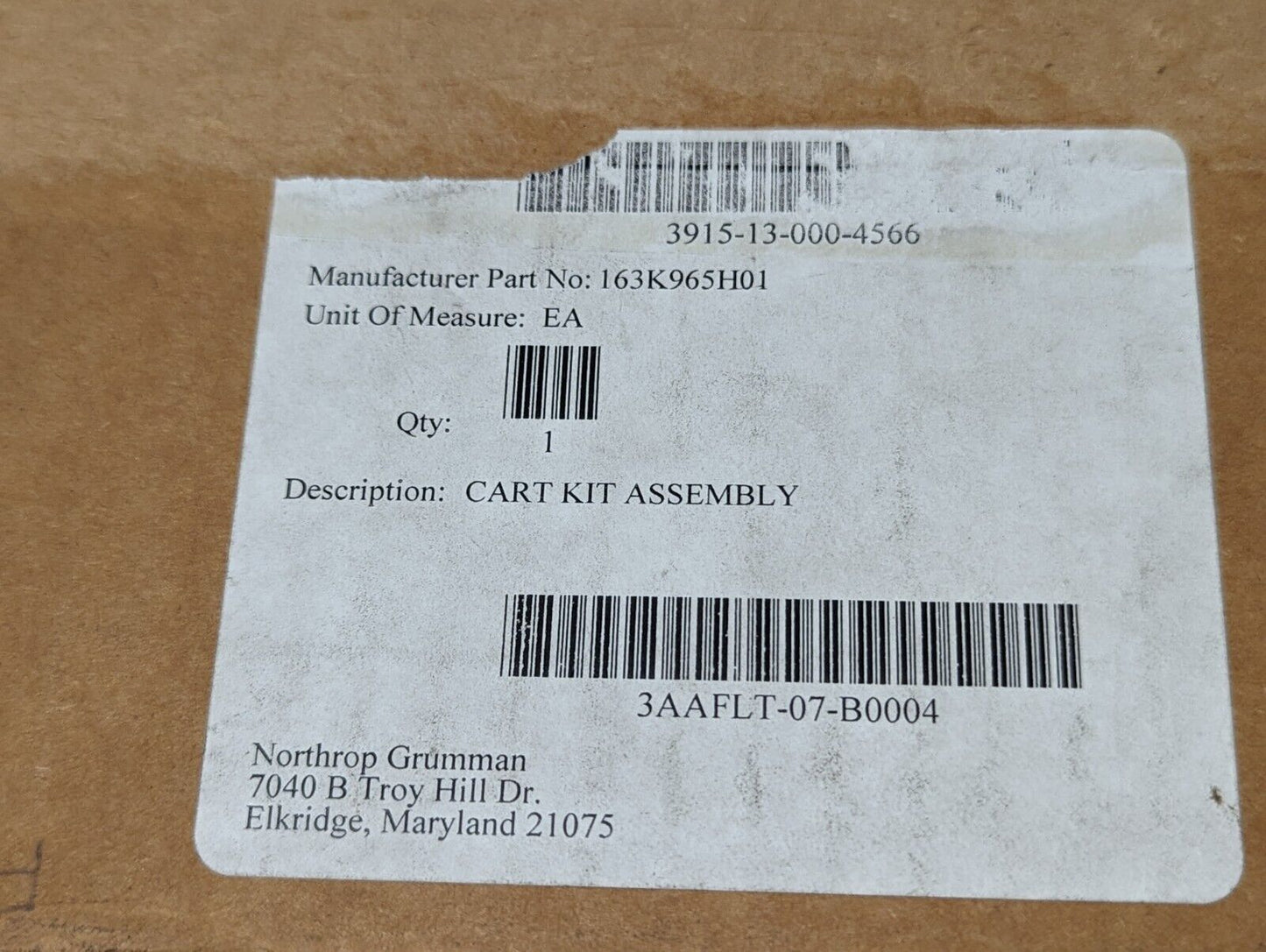 3915-13-000-4566 163K965H01 Cart Kit Assembly, L=9.2" W=7.9" - Free Shipping