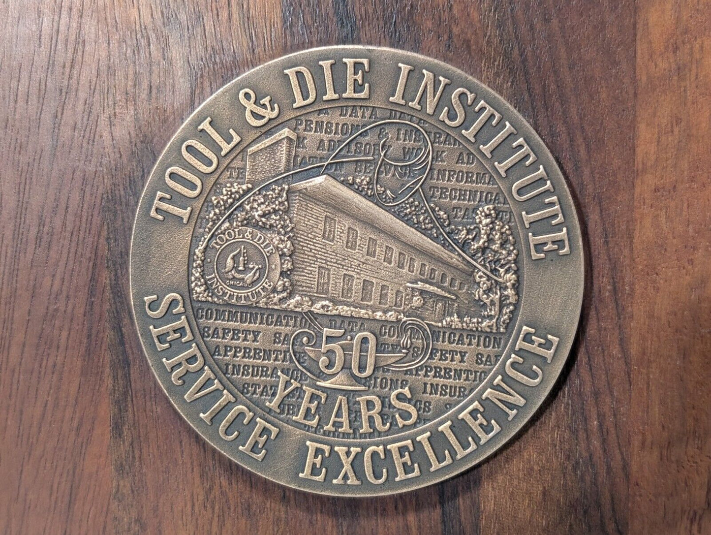 Vintage 50th Anniversary Tool and Die Institute Memorial Plaque - 50 Years Old!