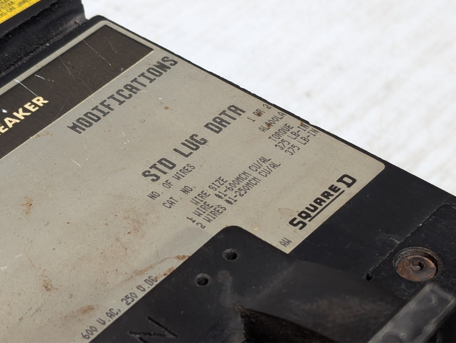 Square D LA36300 I-Line Plug On Circuit Breaker 300A 600V 3P 3PH LA 300A 3 Pole