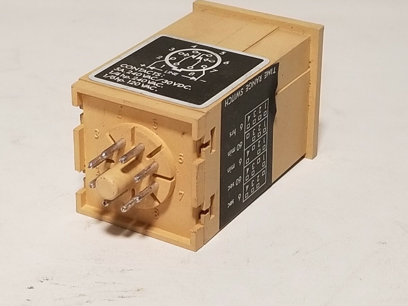Tenor time delay relay 687-30008-41, 120VAC, 0-6 mins