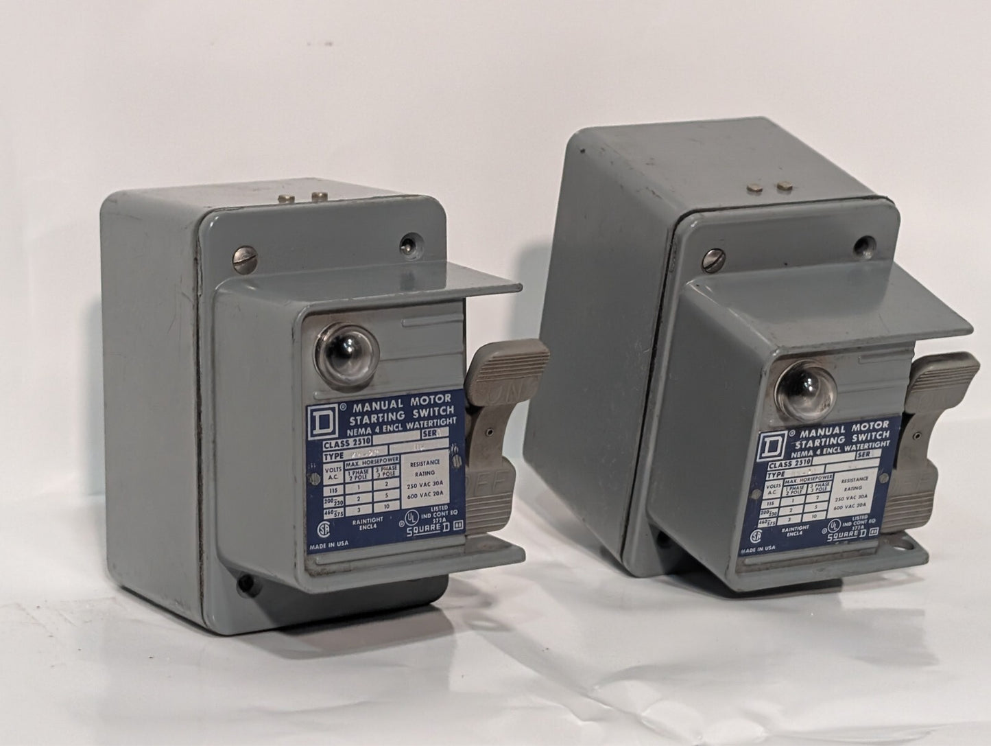 Square D 2510 KW-2C HW MANUAL MOTOR STARTING SWITCH 600 V 30 A 10 HP