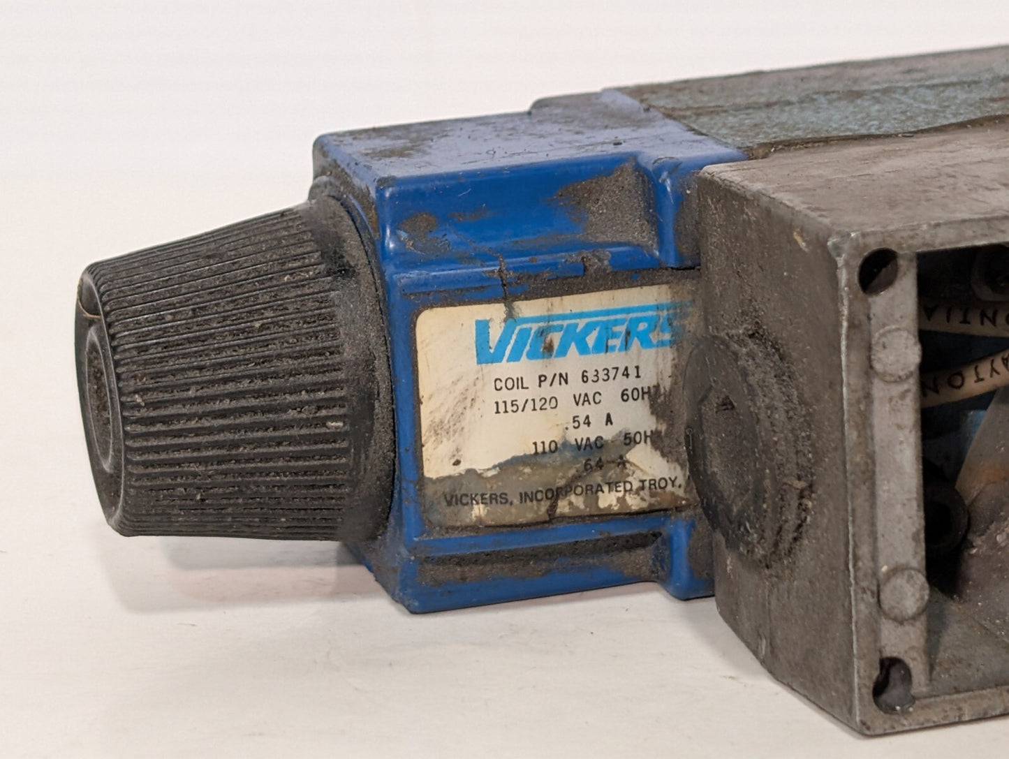 Vickers 633741 Solenoid Valve Coil on (Unidentifiable) Solenoid Valve