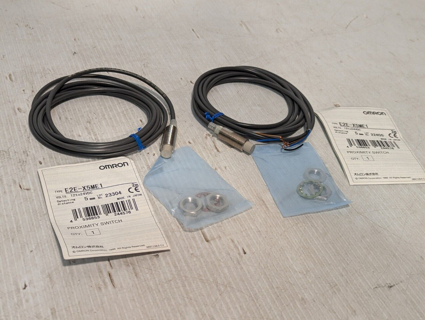 Lot of 2 Omron E2E-X5ME1 Inductive Cylindrical Proximity Sensor - Free Shipping