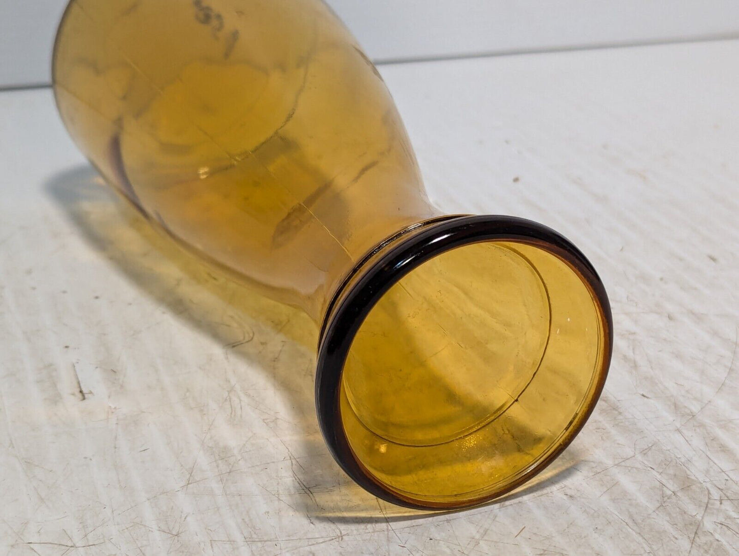 Vintage Amber Flower Vase, Light Gold, 10(H) X 4(W) inches - Free Shipping