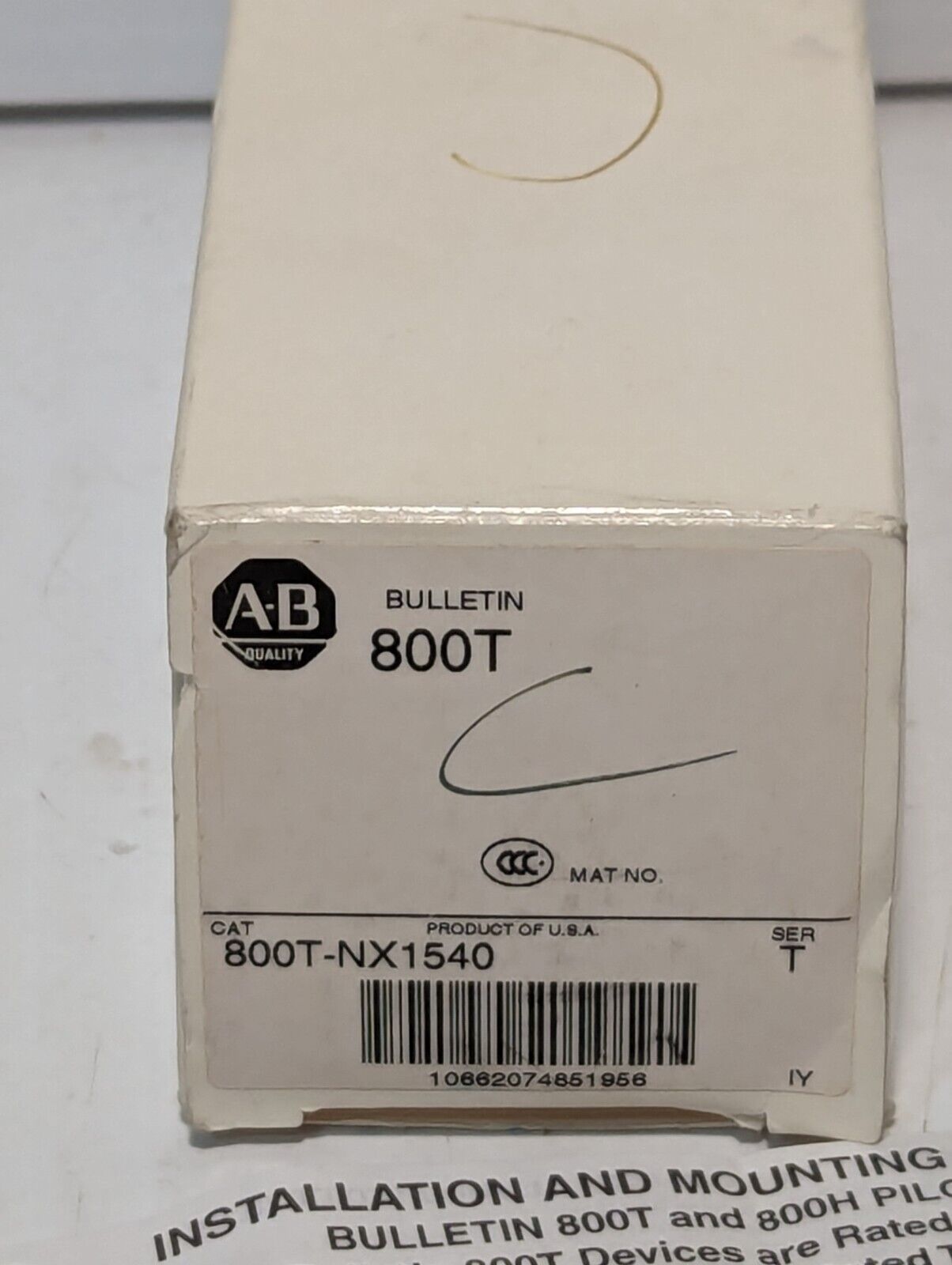 ALLEN BRADLEY 800T-NX1540 PUSHBUTTON SER.T - Free Shipping