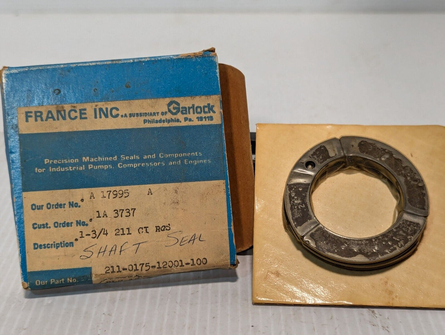 Garlock Inc. 211-0175-120001-100 Shaft Seal, 1-3/4" - Free Shipping