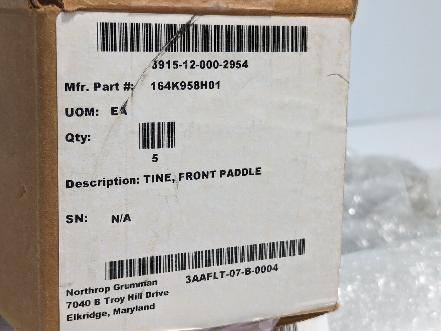 3915-12-000-2954 164K958H01 Front Paddle Tine - Free Shipping
