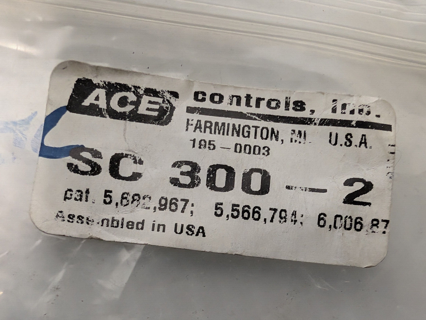 Ace Controls, Inc. SC 300-2, 3/4" Threaded Shock Absorber -Made in USA- NOS