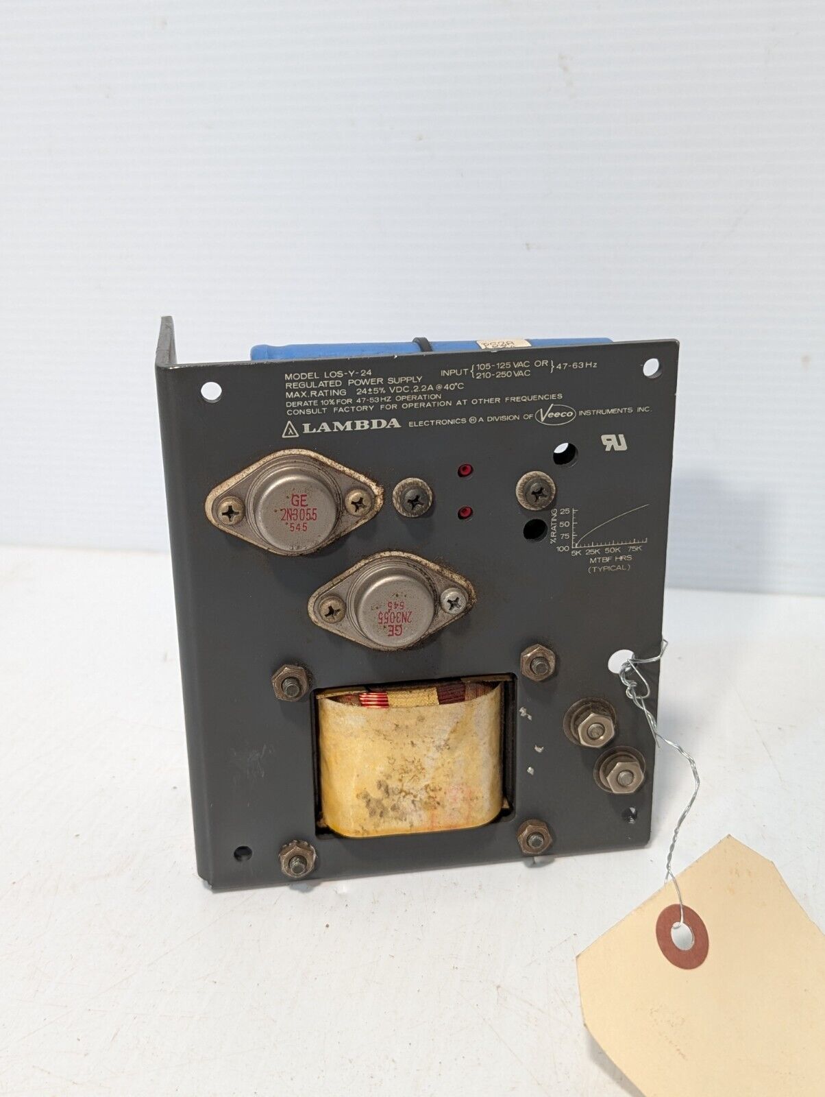 Lambda LOS-Y-24 regulated power supply, 24VDC@2.2A out, 105-125VAC or 210-250VAC