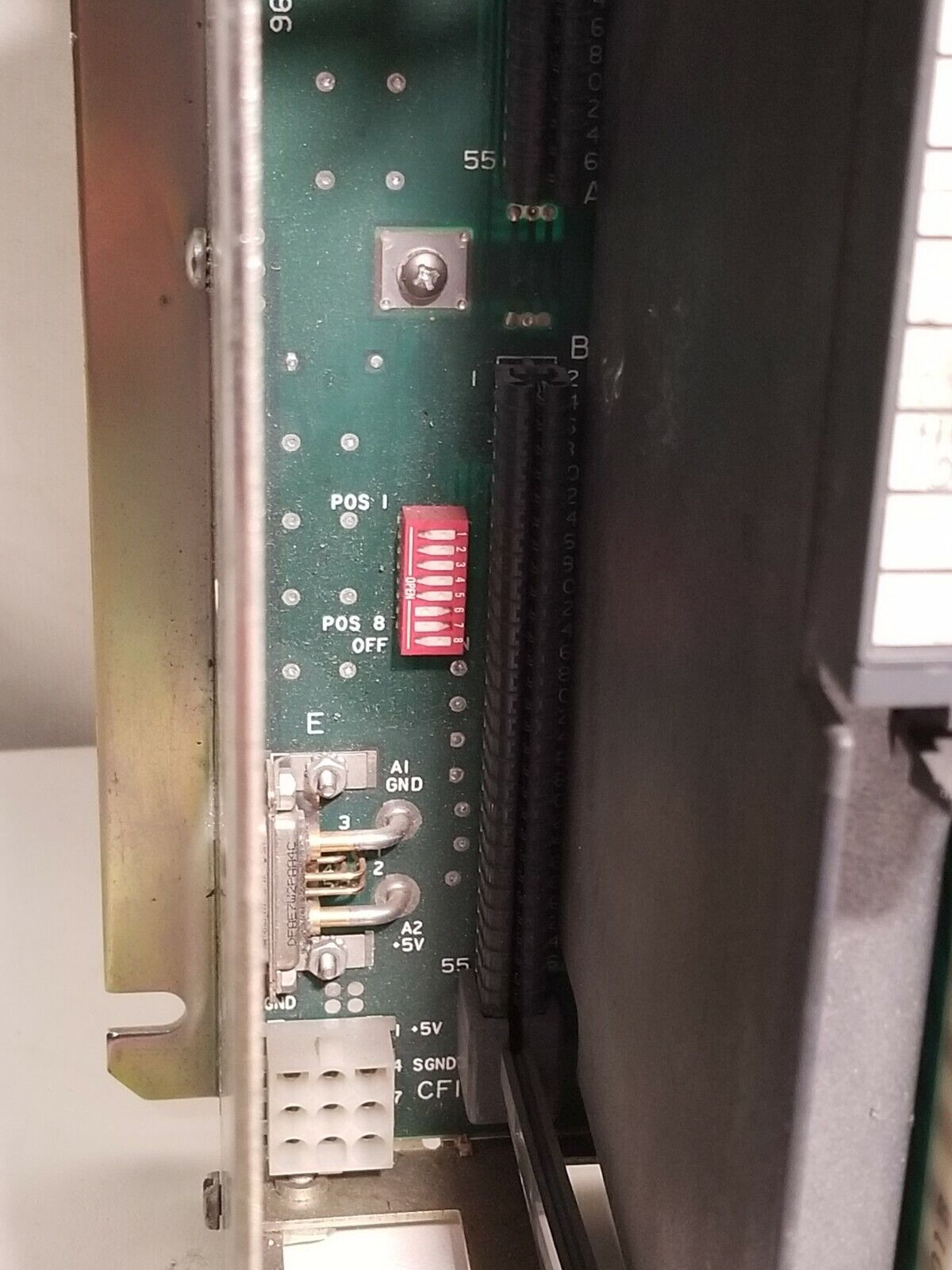 Allen Bradley 8 slot I/O PLC chassis, cat. no. 1771-A2B, with 8 cards, 120V