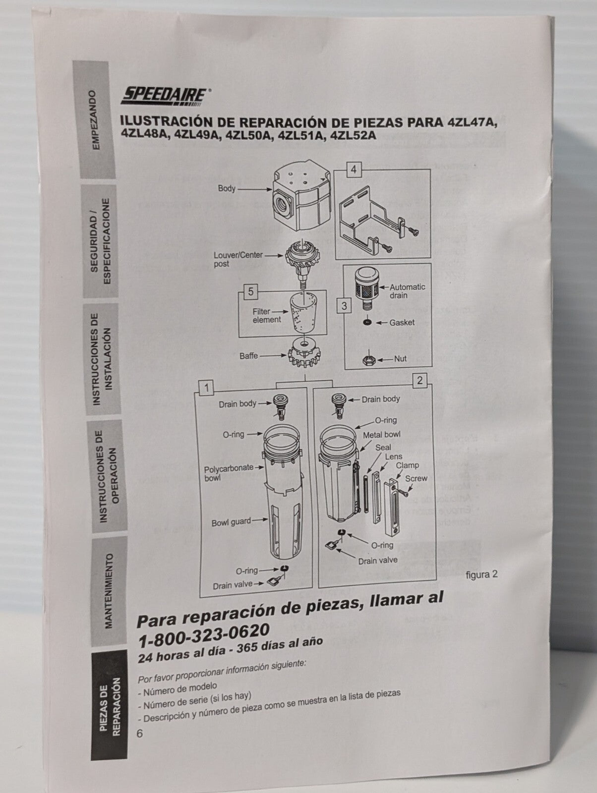 Speedaire 4ZL49A Compressed Air Filter 1/2" NPT, Standard, New in Box