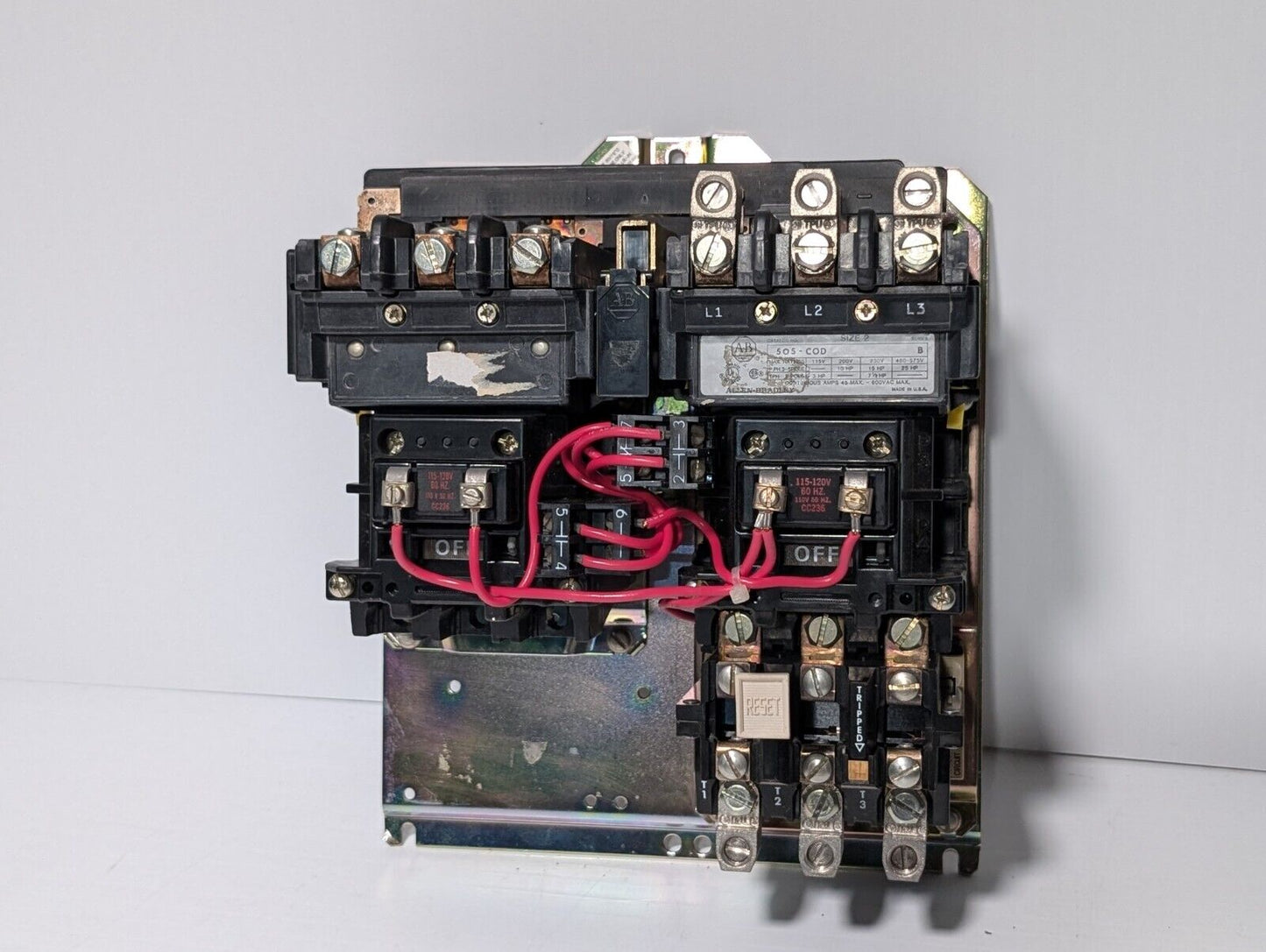 Allen Bradley 505-COD NEMA Size 2 Reversing Starter Coil Voltage 115-120V 60Hz