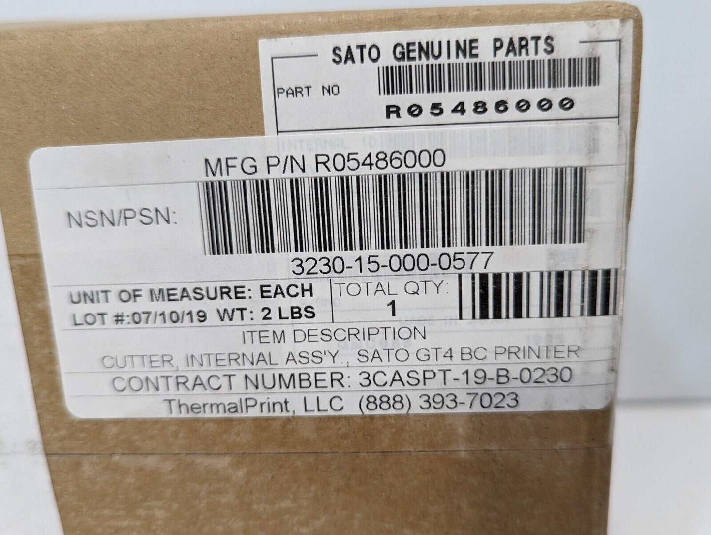 Sato R05486000 Cutter Assy for GT4 BC Printer - Free Shipping