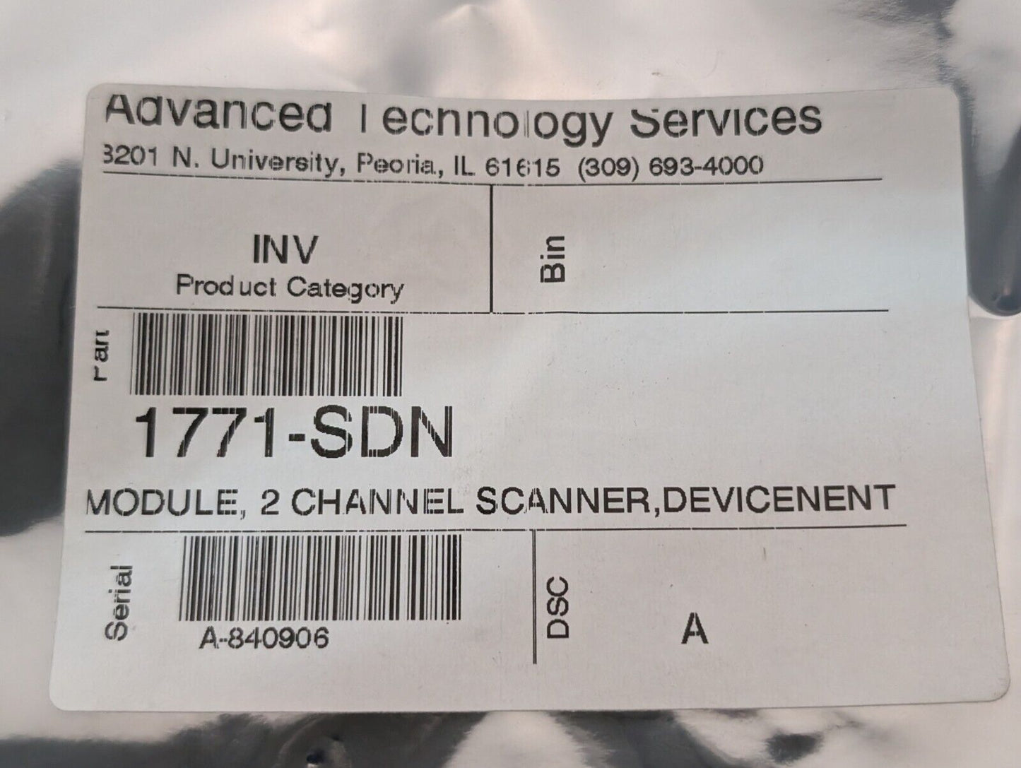 Allen Bradley 1771-SDN PLC DeviceNet Scanner Module, 2 Channels - Free Shipping