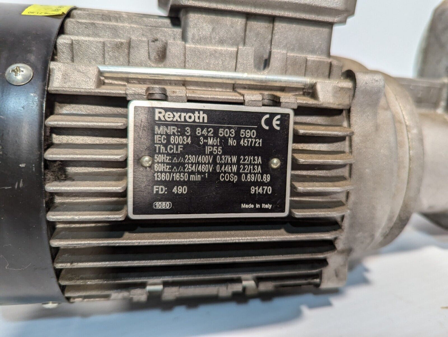 Rexroth 3842503590 motor, 230/400/254/460VAC, 1360/1650RPM with Bosch 3842503069