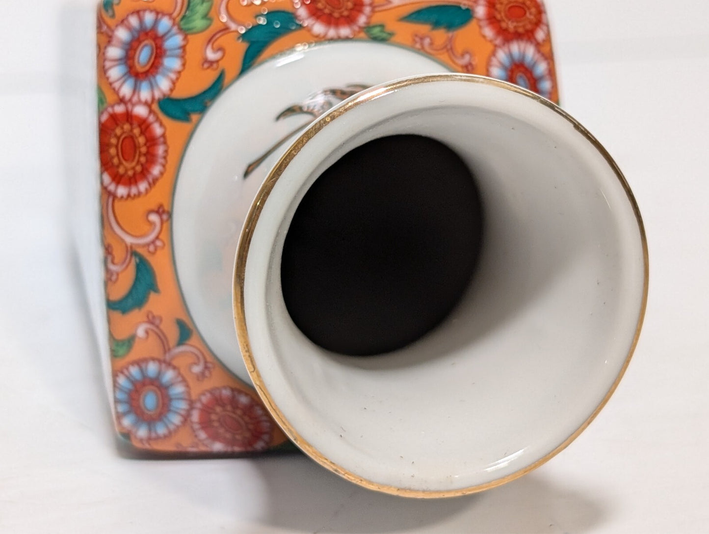 Vintage Meiji Mann Japanese Vase 1980 Imari Style