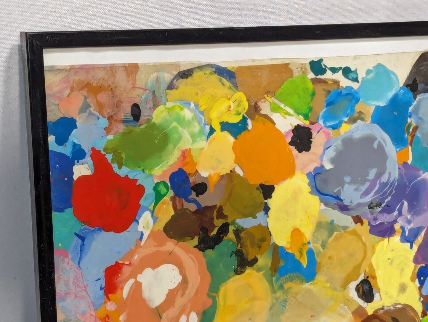 Unsigned abstract print, many colors, 14.5 x 9 inches