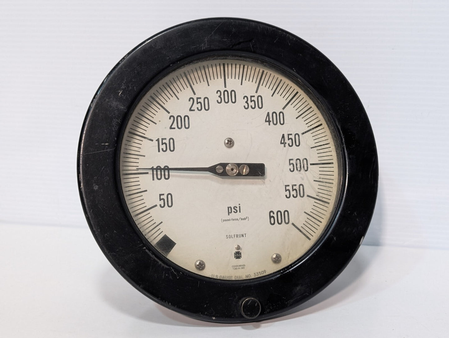 US Gauge (Ametek) 33509 Pressure Gauge, 0-600psi, 5.75" Dial Face, 1/4"npt
