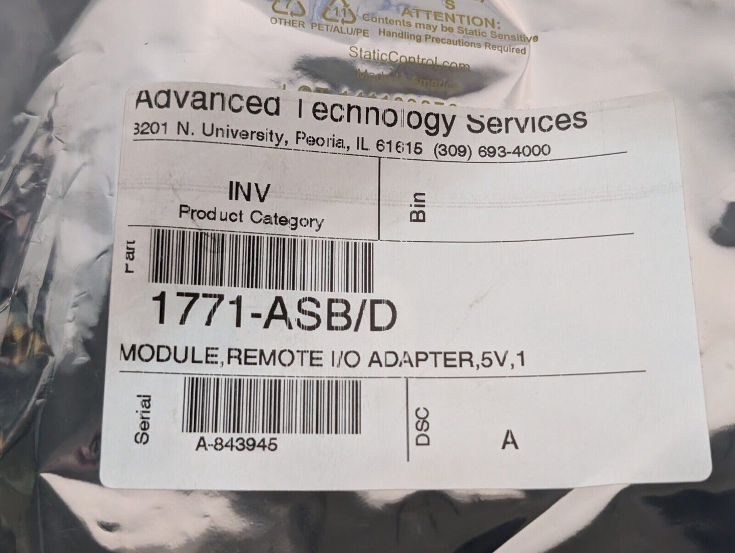 Allen Bradley 1771-ASB/D Remote Input / Output Adapter Module