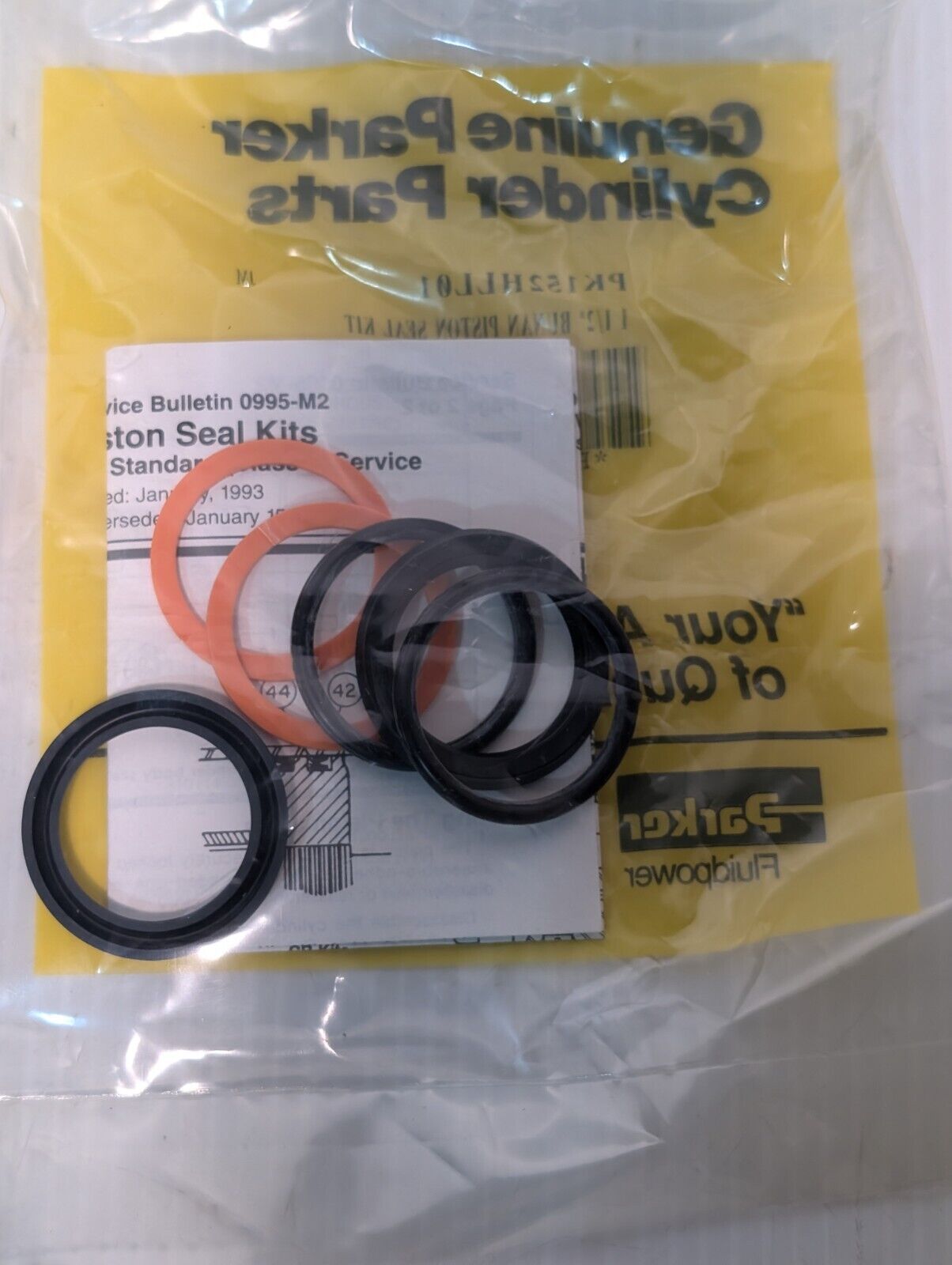(Lot of 2) Genuine Parker PK152HLL01, 1-1/2" Bunan Piston Seal Kit - Free Ship