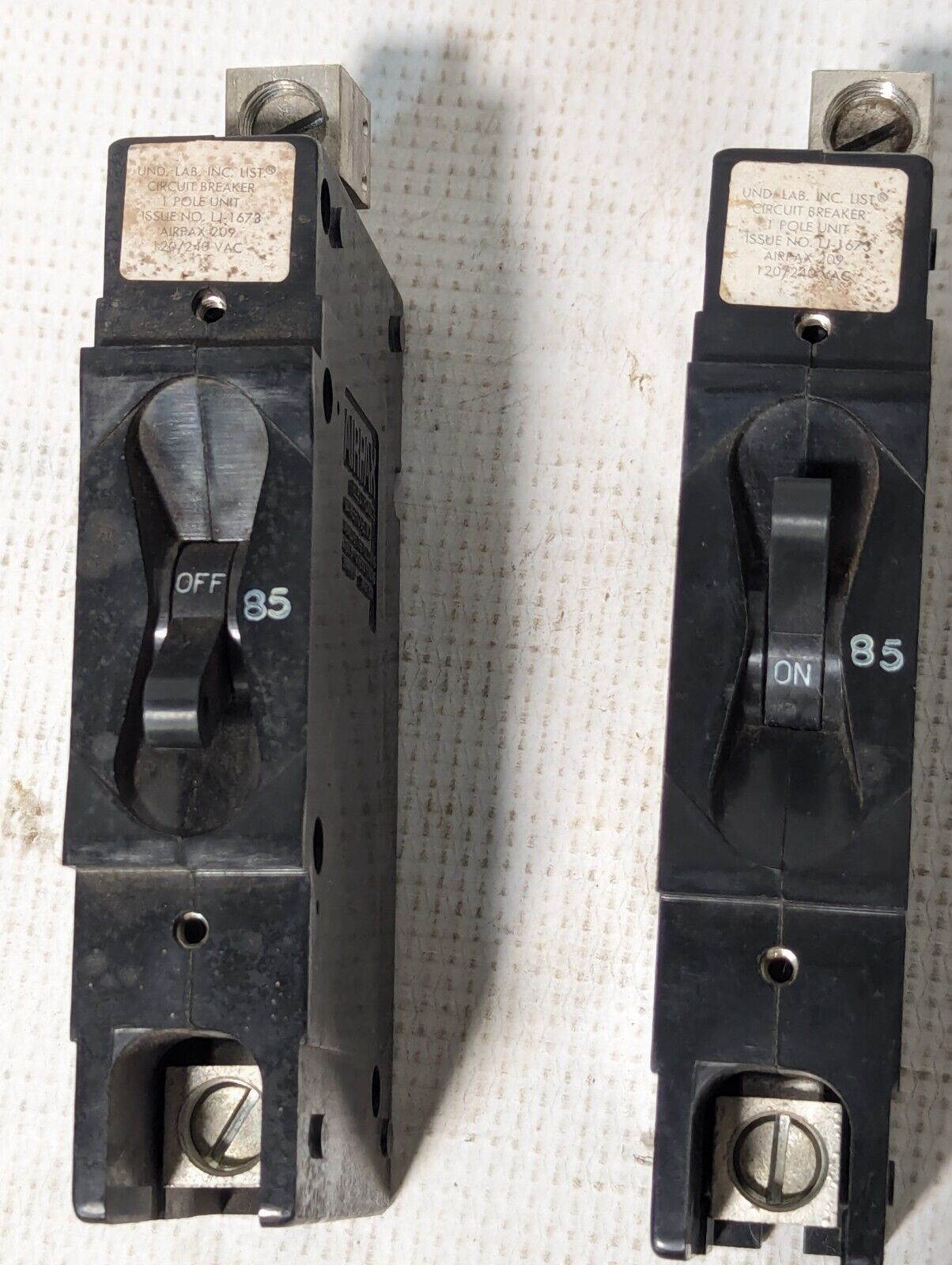 Airpax 209-1-4899-85 Specialty Circuit Breaker, 85A 1P 120/240VAC- Free Shipping