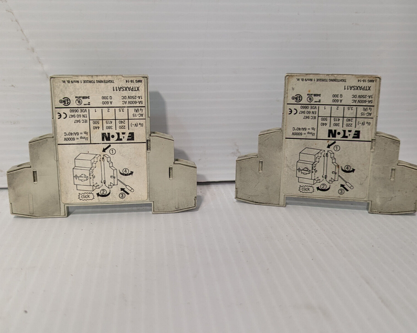 Lot of 2: Eaton XTPAXSA11 Motor Control Auxilary Contact -Free Shipping