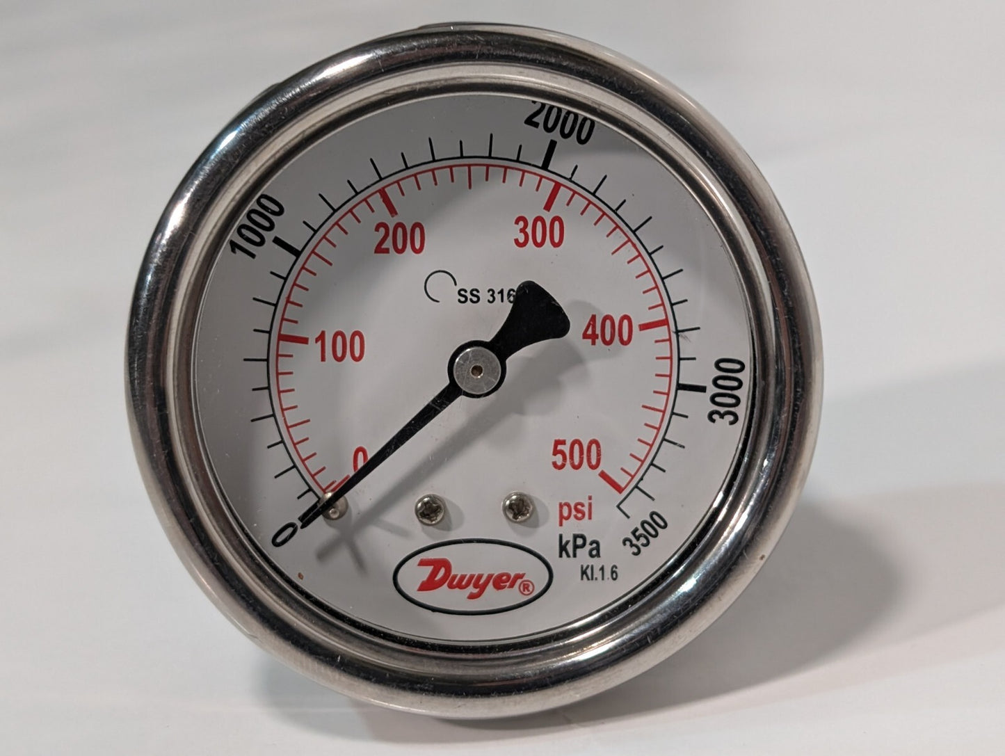 3) Dwyer SGD-D1042N 2.5" Stainless Steel Industrial Pressure Gage 500PSI 3500kPa