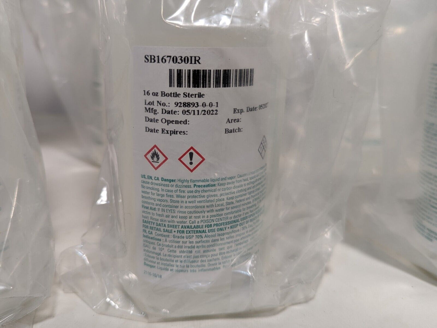Lot of 10 sterile Contec IPA sterile 70% isopropanol, 16 oz sprayer bottles
