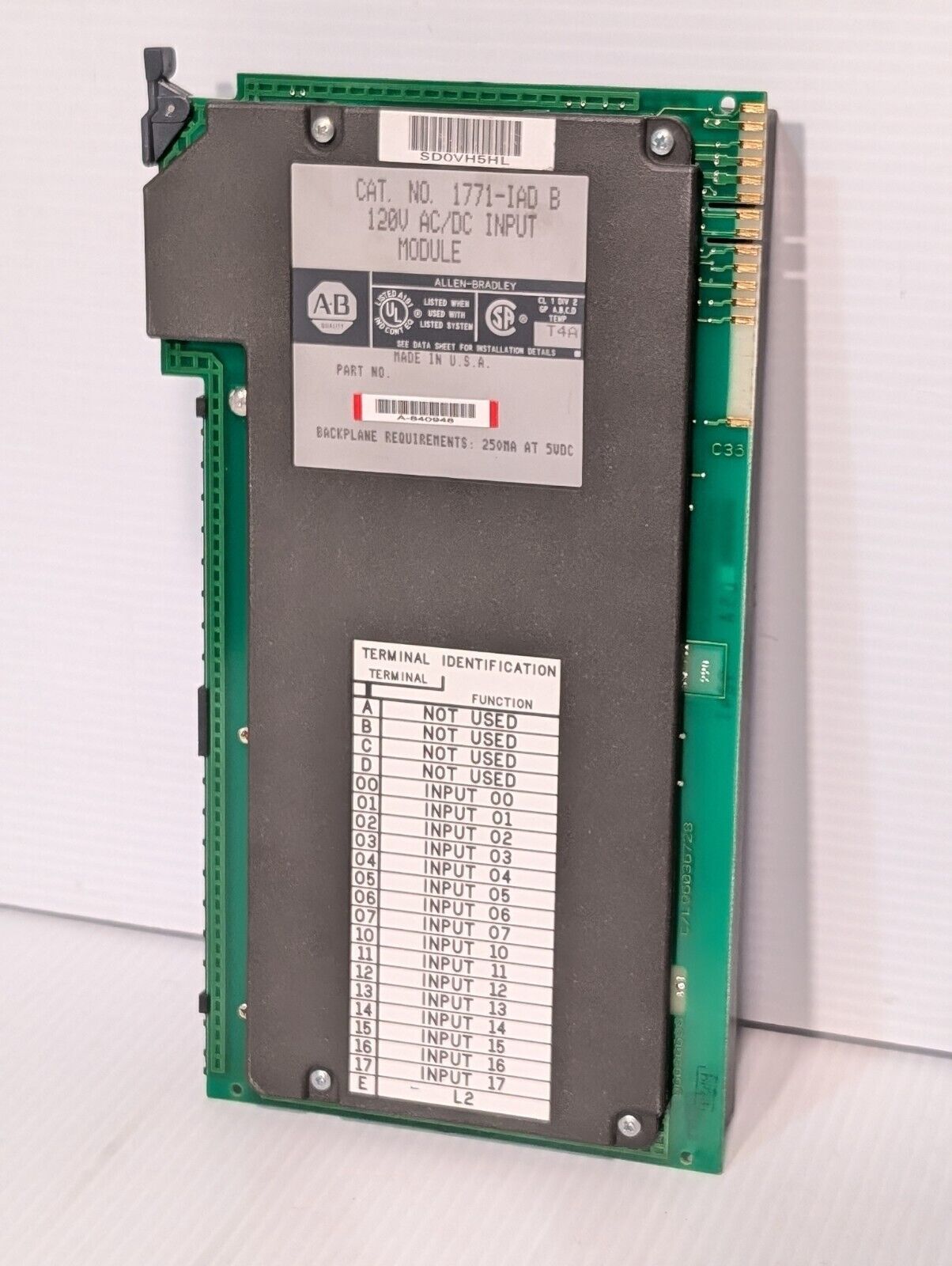Allen Bradley 1771-IAD/B 16 CH Digital Input Module, 120V, AC/DC - Free Shipping