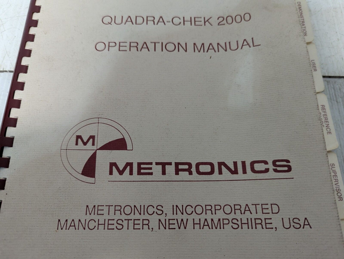 Vintage Metronics Quadra-Chek 2000 Operation Manual