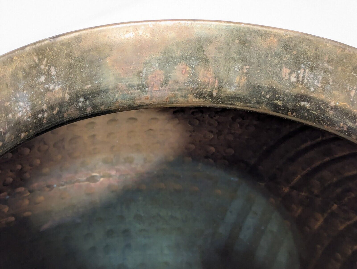 Vintage Hammered & Scuplted Brass Lota Water Pot, Planter- Free Shipping