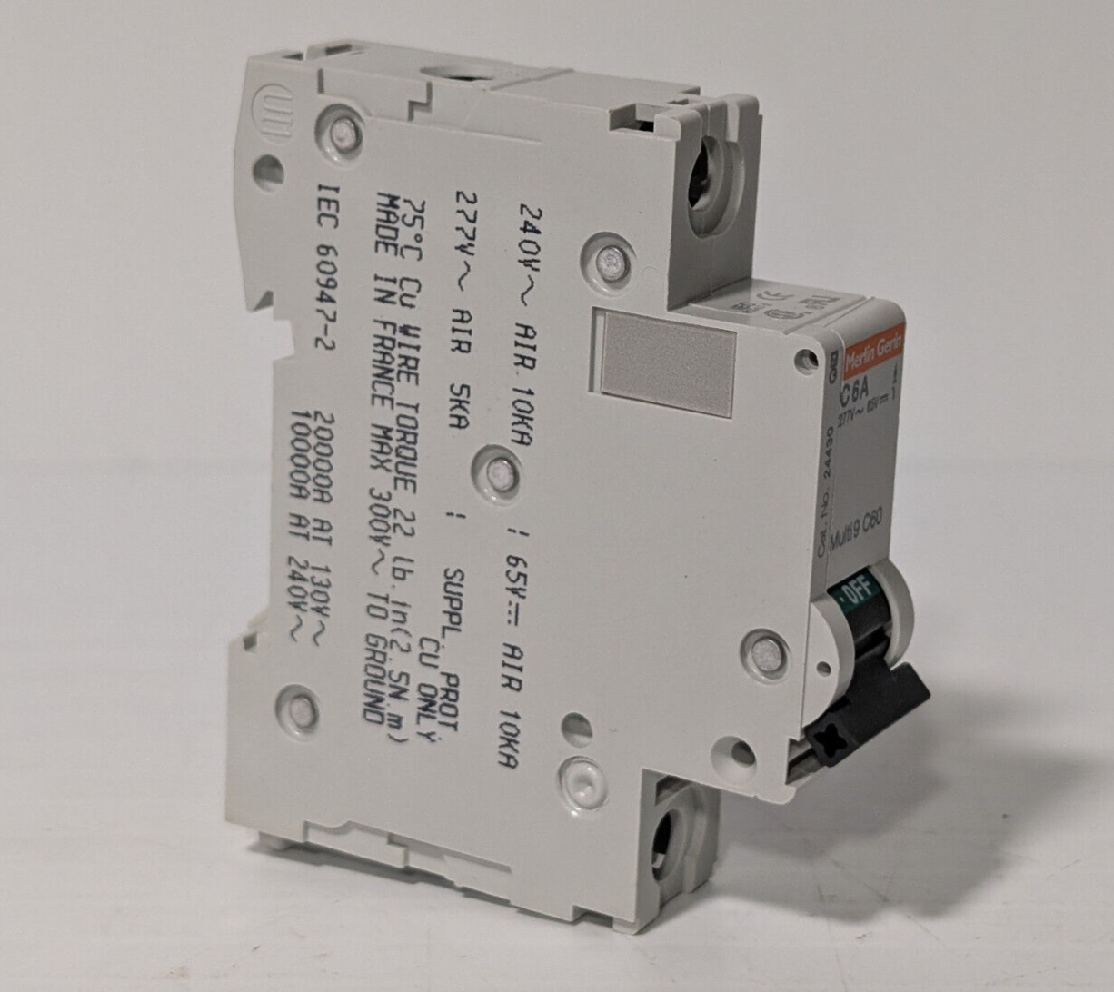 Square D Schenider MG 24430 Miniature Supplementary Protector, 6A, 1 pole, C cur