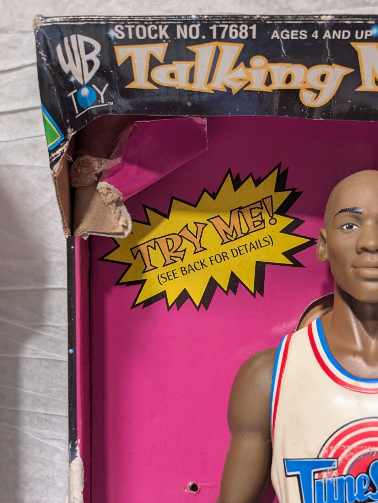 1 Michael Jordan Space Jam Looney Tunes Talking Action Figure New Vintage Sealed