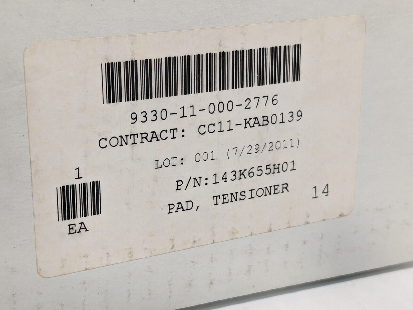9330-11-000-2776 143K655H01 Green Tensioner Pad - Free Shipping