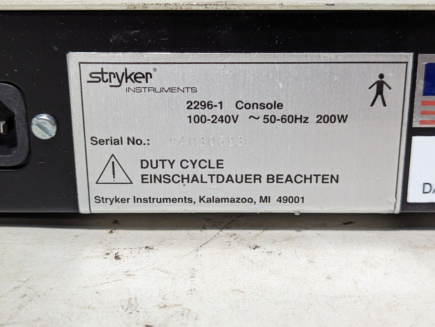 stryker 2296-1 Command 2 power control console unit