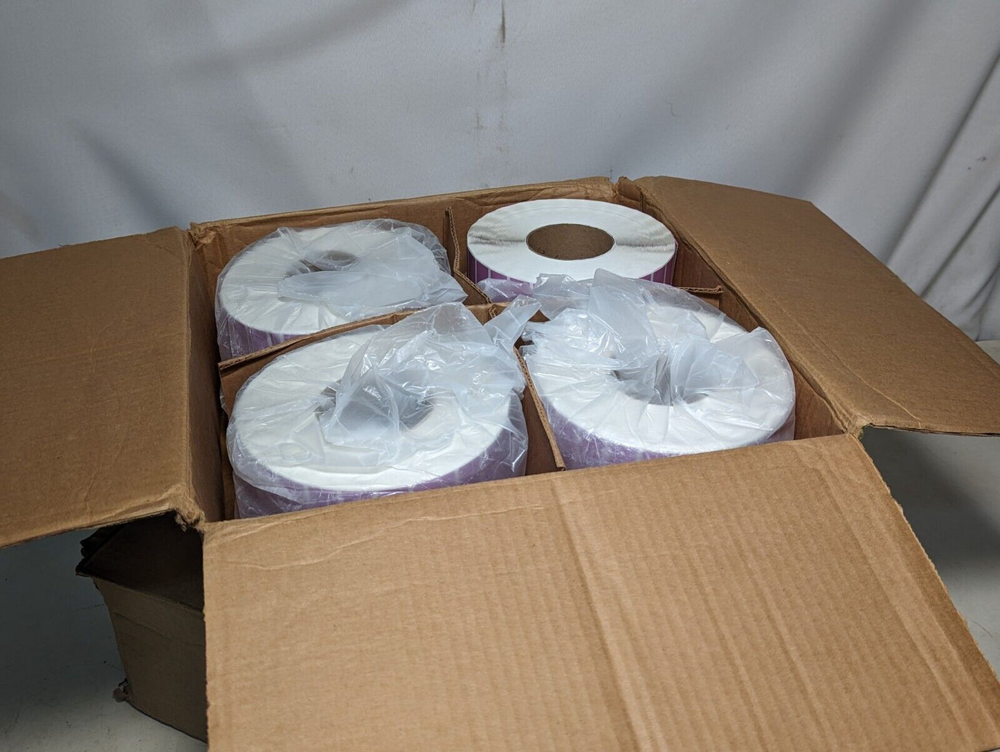 15 rolls of Honeywell E27330-OPT3 stickers, 3 in width, 0.75 in length, purple