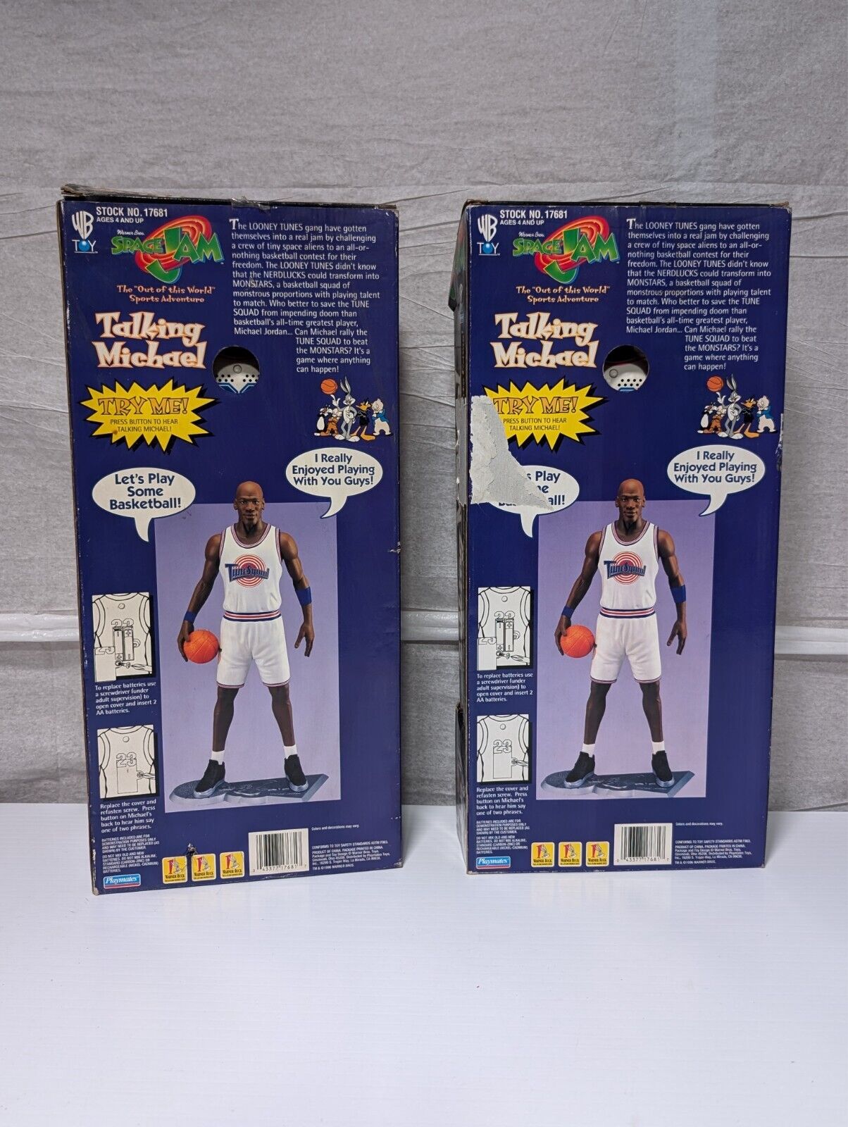 1 Michael Jordan Space Jam Looney Tunes Talking Action Figure New Vintage Sealed