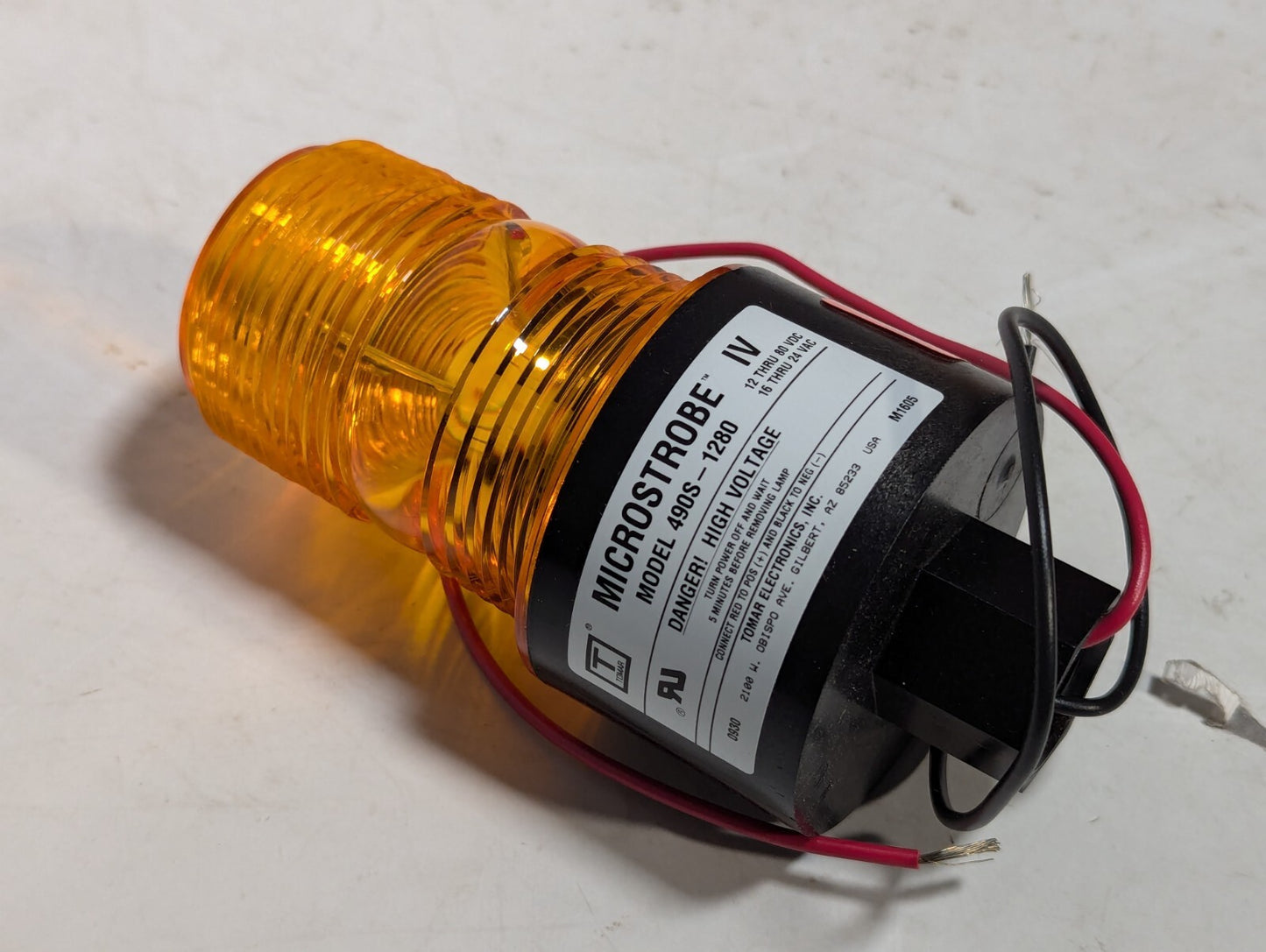 Tomar Electronics 490S Microstrobe Signal Light 120VAC Red, 1280VAC Amber