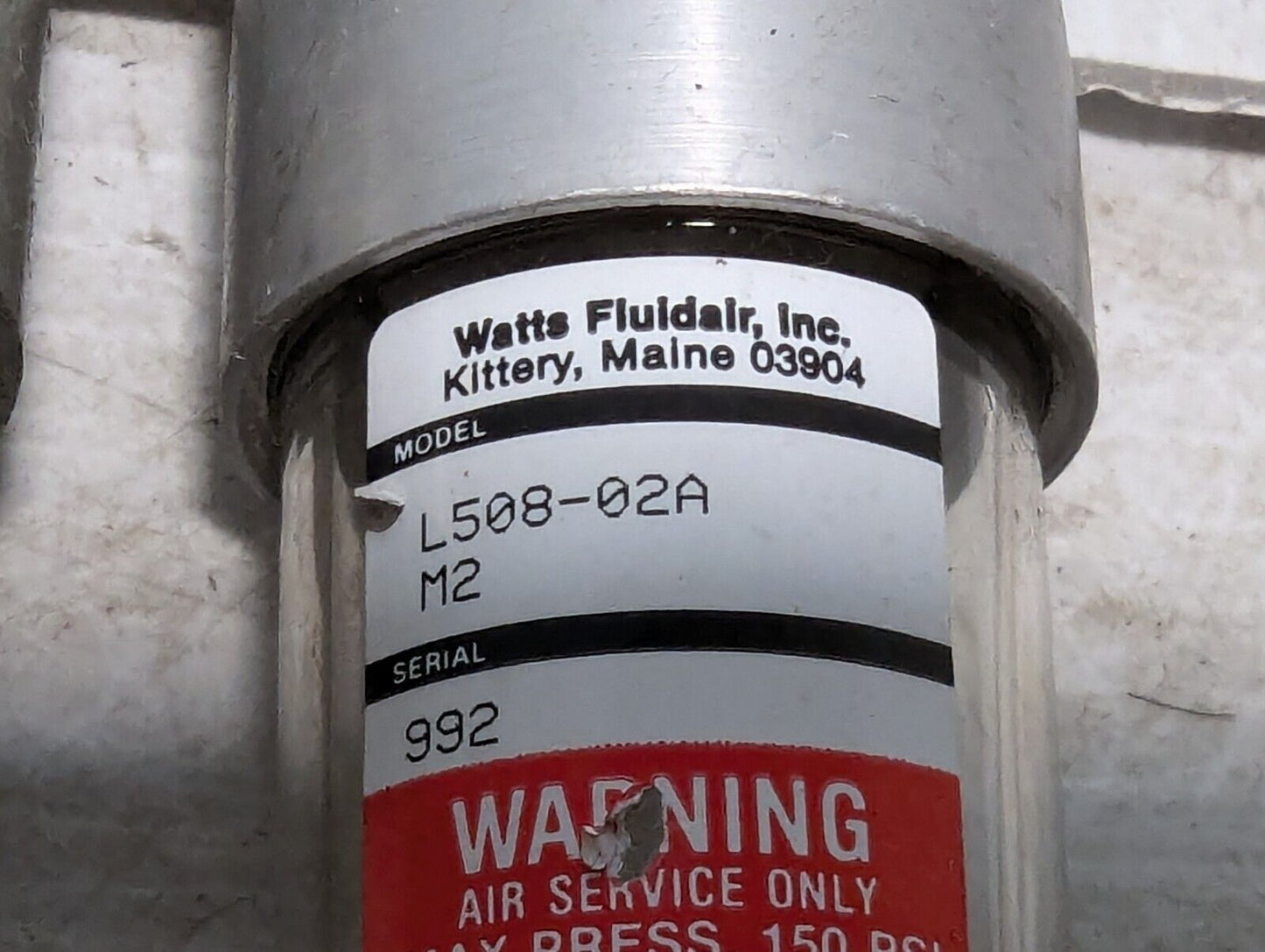 Watts L508-02A M2 Miniature Lubricator Inlet 150 PSI Max - Free Shipping