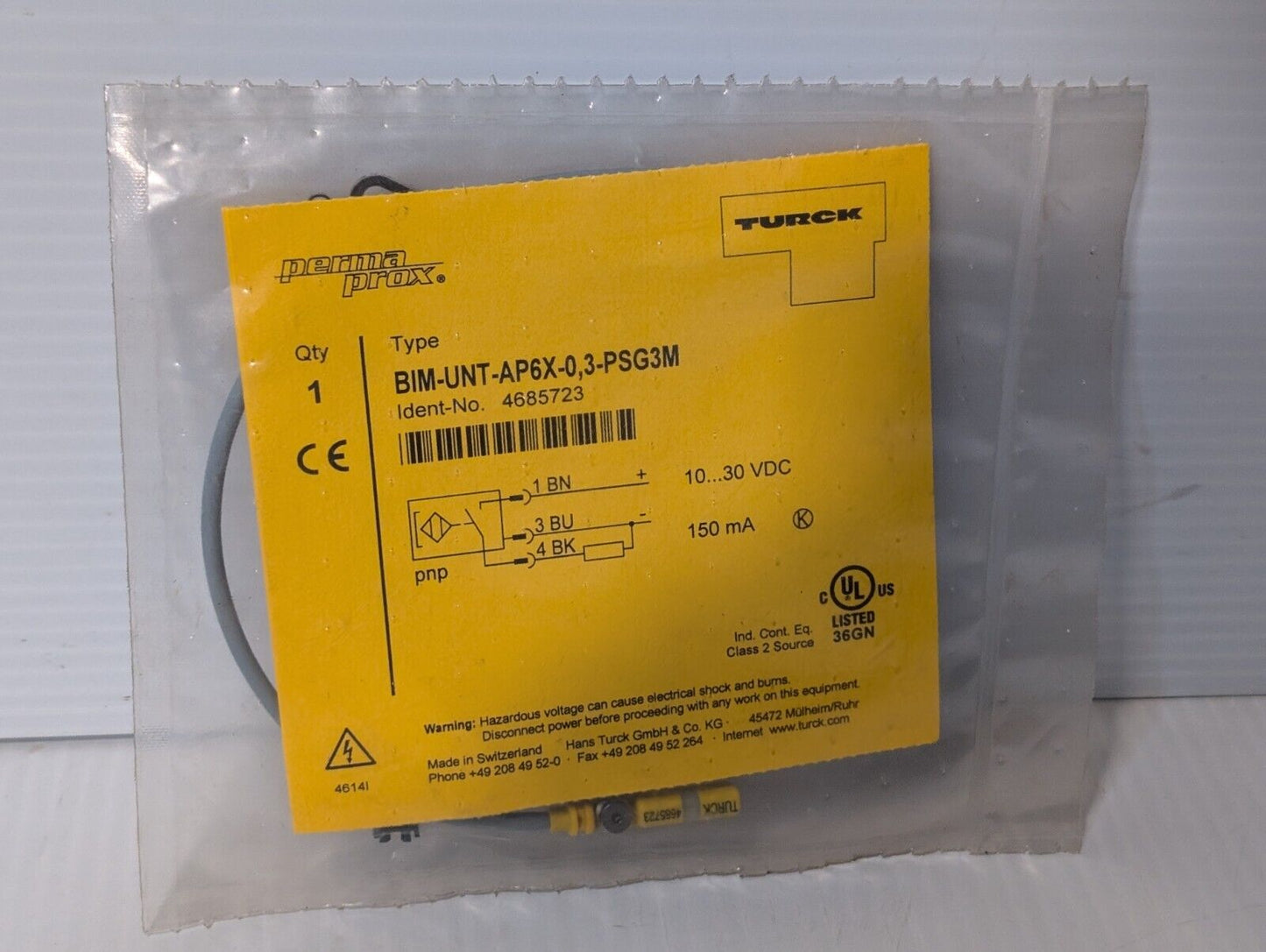 Turck BIM-UNT-AP6X-0,3-PSG3M Magnetic Field Sensor - Free Shipping