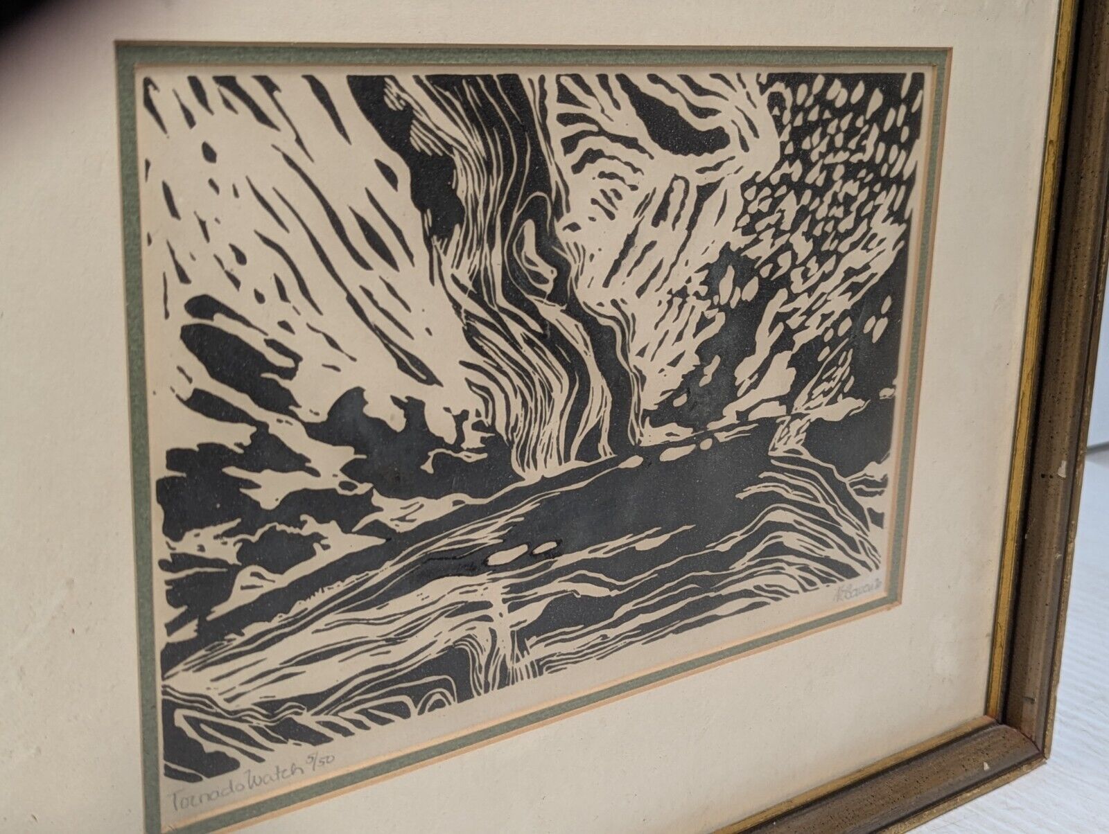 Tornado Watch Art Print by NE Bowen, 1970, 5 of 500, 12" x 8" w/o Frame